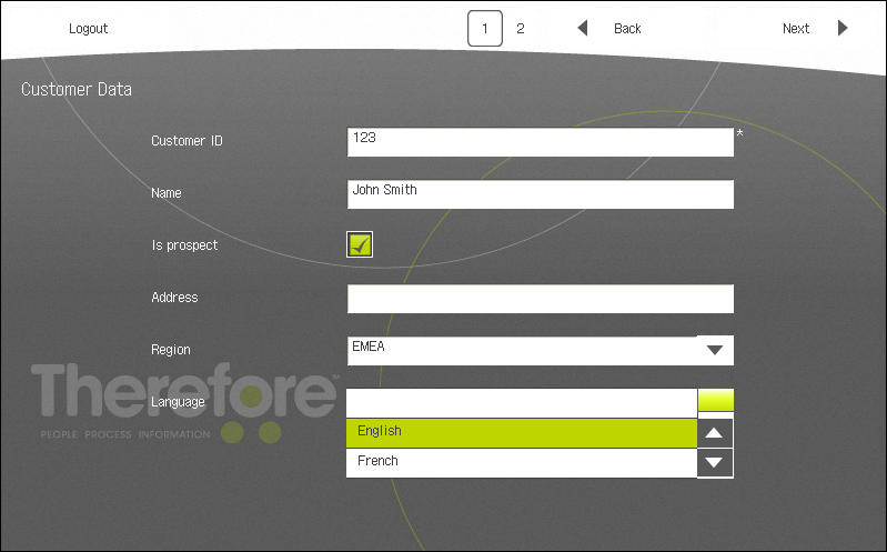 Index data fields on the MFP device