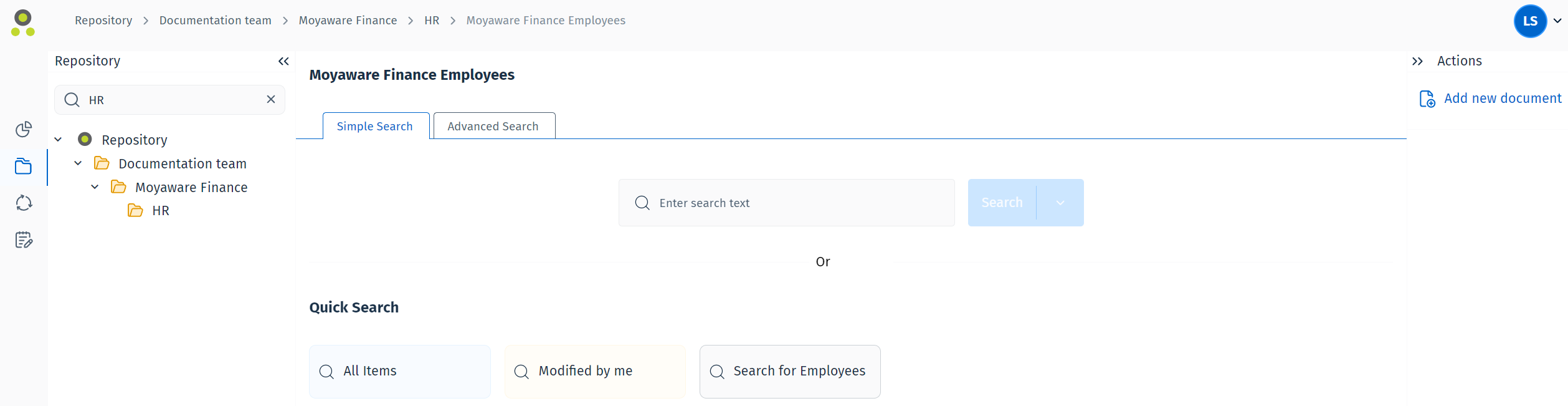 Image showing the Simple Search in a category