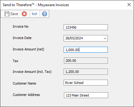 Bild mit einer Berechnung während der Dateneingabe