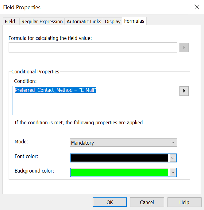 Bild mit der Bedingung