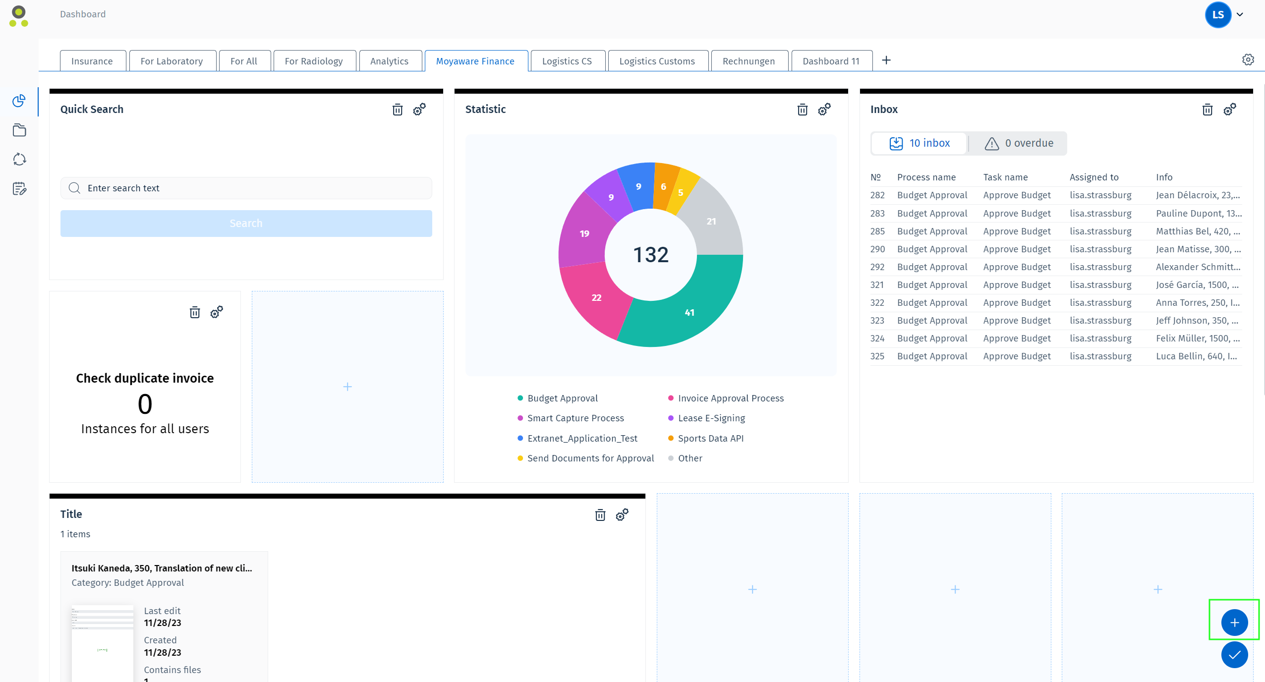 Position der Schaltfläche "Neue Kachel hinzufügen"
