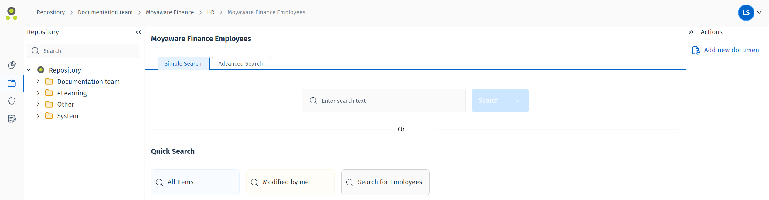 Image showing a category containing Quick Searches Image showing a category containing Quick Searches. There are two pre-configured quick searches and one quick search that was configured by a user.