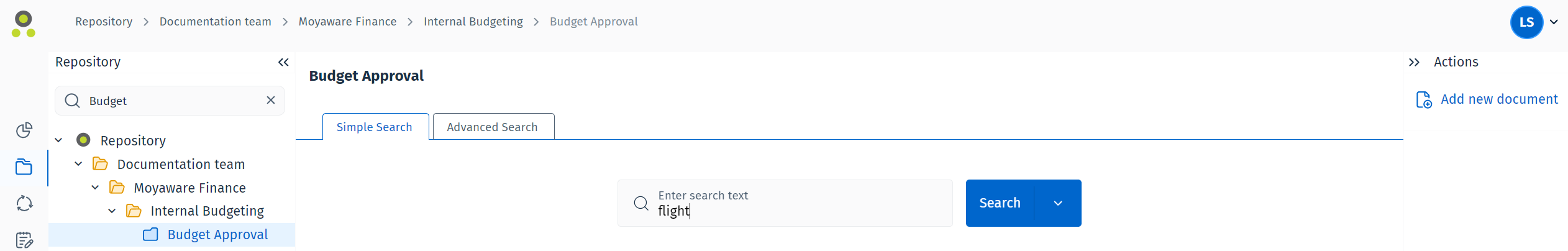 Image showing the Simple Search in a category Image showing the Simple Search in a category