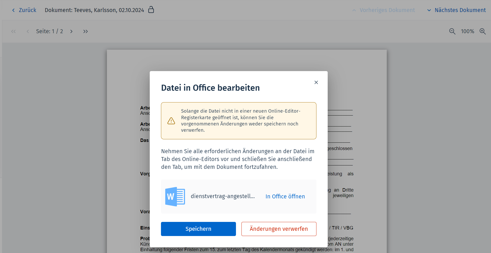Bild des Dialogfelds "Datei in Office bearbeiten"