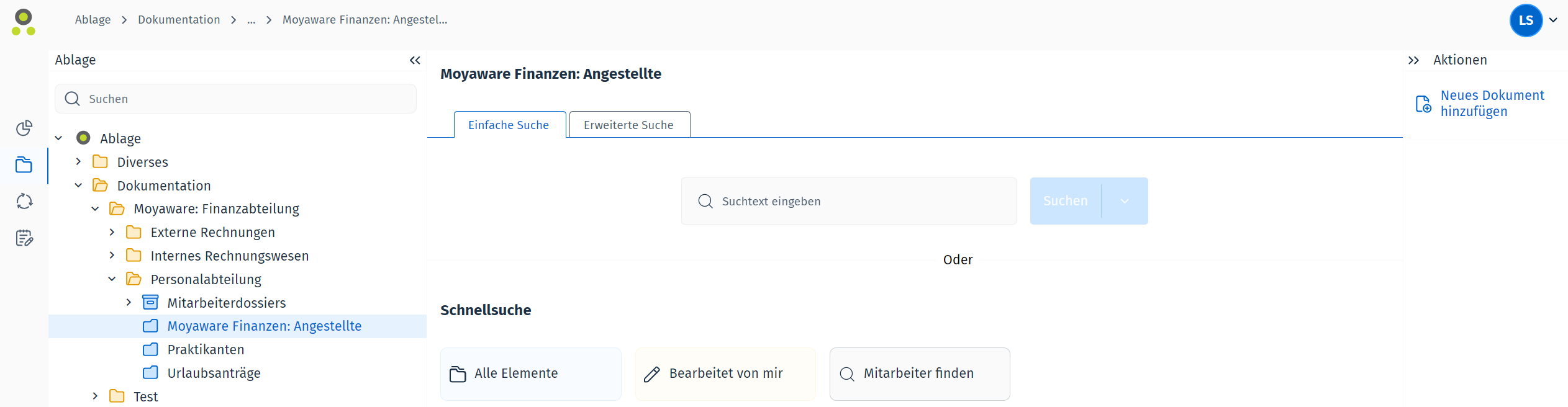 Bild einer Kategorie, die Schnellsuchen enthält Bild einer Kategorie, die Schnellsuche enthält. Es liegen zwei vorkonfigurierte Schnellsuchen vor und eine Schnellsuche, die von einem Benutzer konfiguriert wurde.