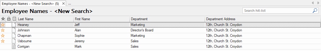 Search results from the same category above, with the updated address after running the workflow.