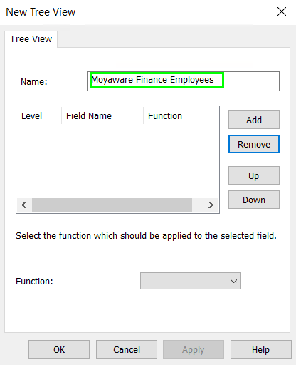 Image showing the Tree View configuration