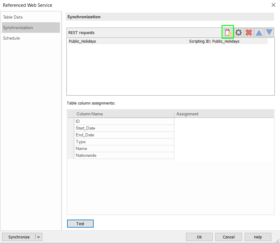 Image showing the location of the New Request button