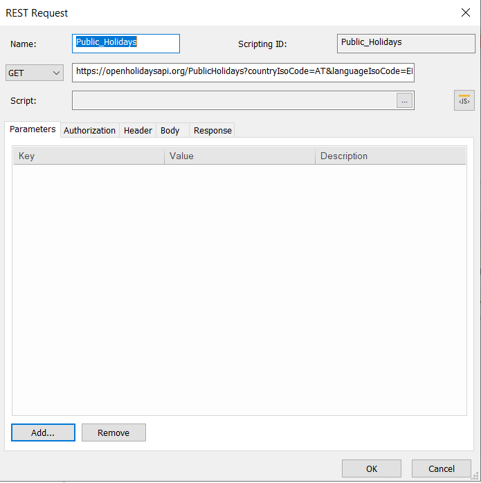 Image showing the API endpoint configuration