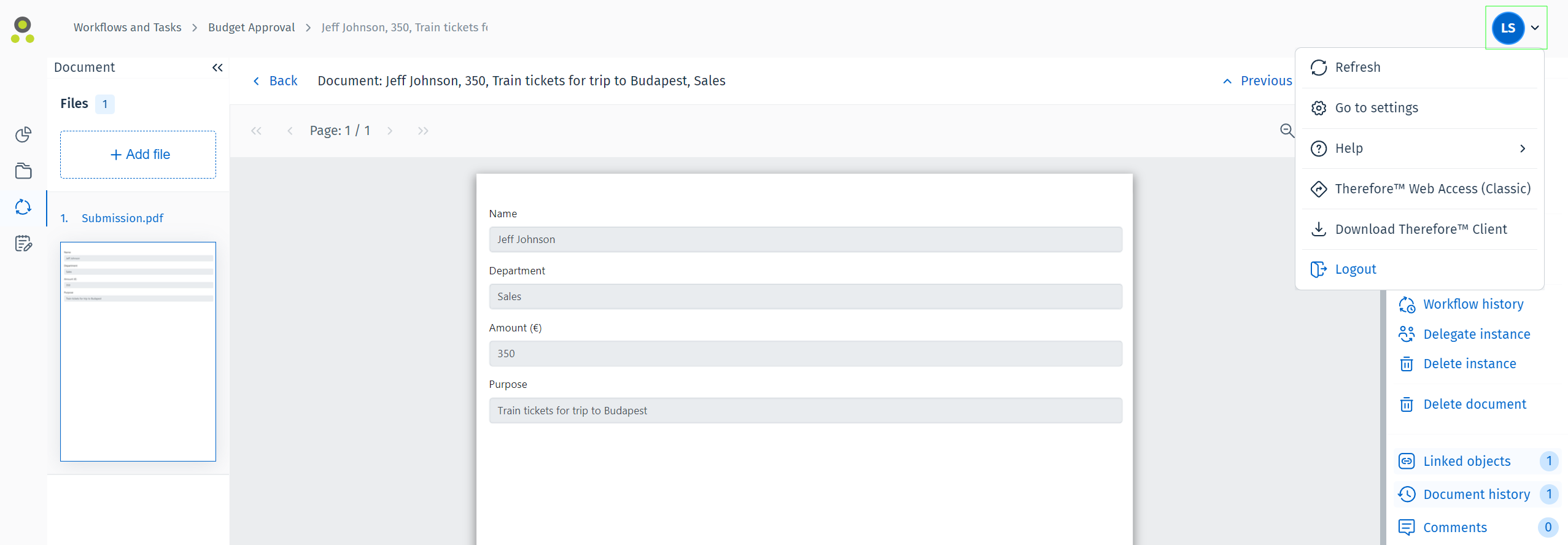 Image indiquant l'emplacement de l'icône utilisateur sur la droite de l'écran
